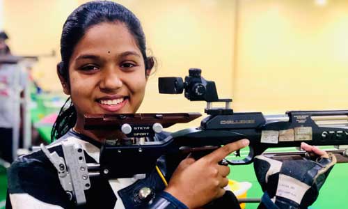 Ms. Sridharla Lasya (Regd No: 2000030958-B.Tech-CSE) Secured Gold Medal in Women Team and Silver Medal in Mixed Team in the 3rd HAWK-EYE Shooting Championship held at Bangalore, Karnataka from 7-01-2021 to 10-01-2021.