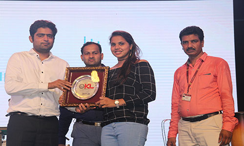 Appreciation Momento to A.Greethika, Table Tennis Player by Honourable Dignitaries, Surbhi 2018 
