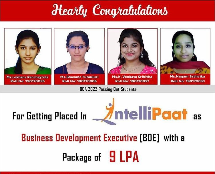 BCA 2022 Passing Out Students - IntelliPaat Placements